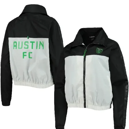 Austin FC Black And White Bomber Zipper Jacket
