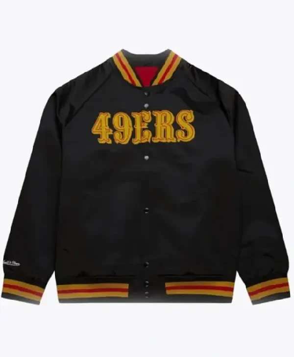 Azul Trujillo San Francisco 49ers Satin Raglan Jacket front