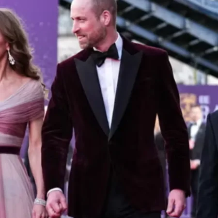 BAFTA red carpet maroon blazer men