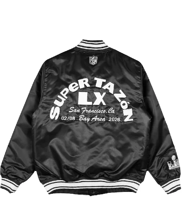Bad Bunny x Super Tazón Black Starter 2026 Jacket