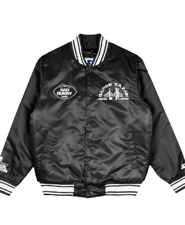 Bad Bunny x Super Tazón Black Starter Jacket