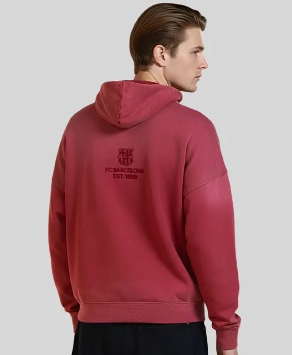Barça Aftermatch Red Hoodie back style