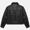 Black VIVET Signature Leather Jacket back