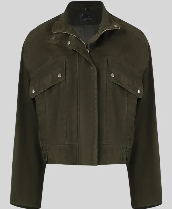 Bod And Christensen Green Suede Jacket