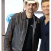 Brad Paisley American Idol S24 brown Leather Jacket