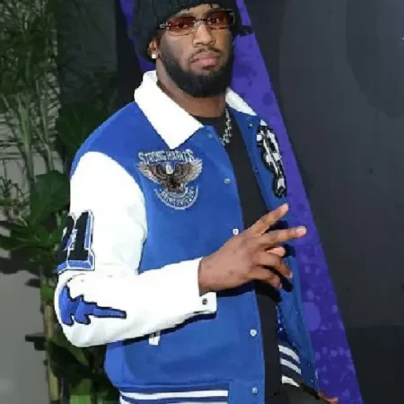 Brian Burns Blue Varsity Blue Jacket