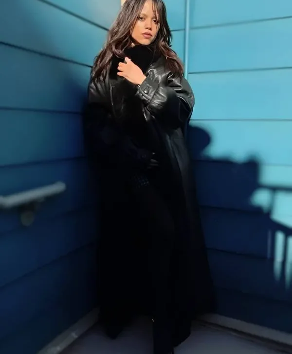 Buy 2026 Sundance Film Festival Jenna Ortega Leather Coat