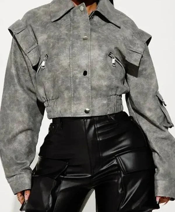 Buy American Idol S24 Keyla Richardson Cropped Leather Jacket