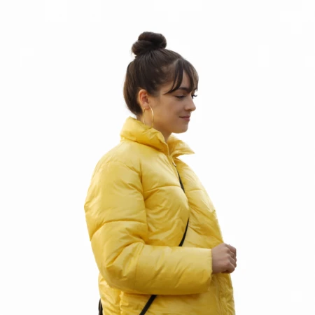 Carmen Berkeley Step Back Doors Closing Yellow Puffer Jacket