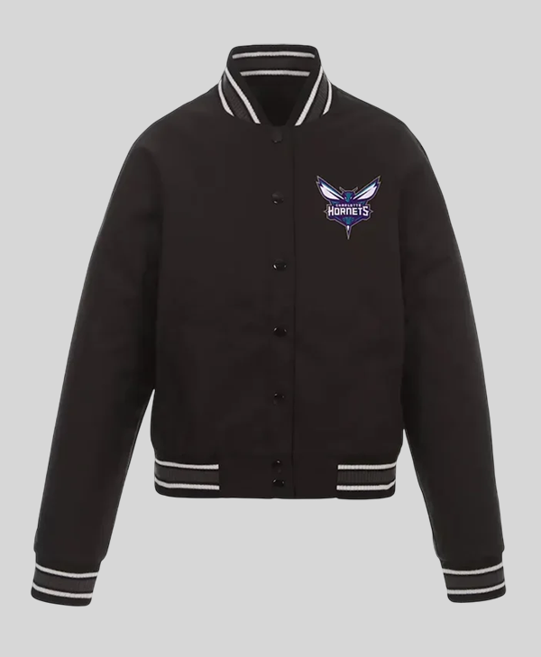 Charlotte Hornets Black Poly Twill Jacket