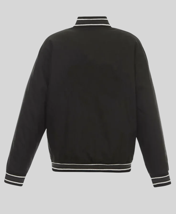Charlotte Hornets Black Poly Twill Jacket back
