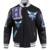 Charlotte Hornets Black Wool Varsity Jacket