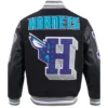 Charlotte Hornets Black Wool Varsity Jacket for sale