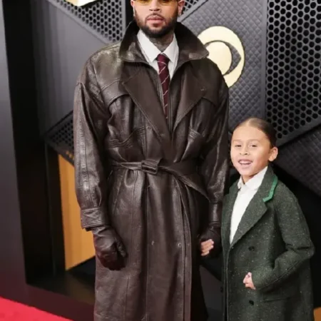 Chris Brown 68th GRAMMY Awards Leather Coat