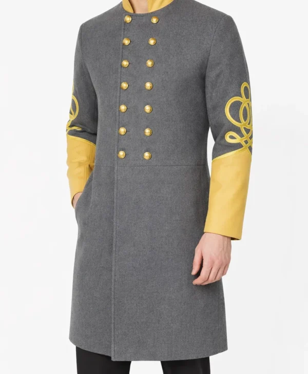 Civil War Confederate General’s 4 Rows Braid Cavalry Frock Coat front