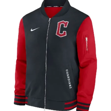 Cleveland Guardians Dugout Bomber Jacket front