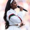 Coco Jones Super Bowl LX 2026 white Jacket