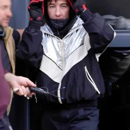 Crime 101 Barry Keoghan Black and Silver Hooded Jacket