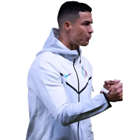 Cristiano Ronaldo Al Nassr White Jacket front