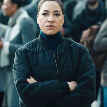 Cush Jumbo Criminal Record S02 Black Quilted Jacket