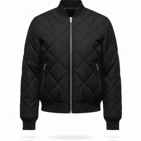 Cush Jumbo Criminal Record S02 Black Quilted Jacket front