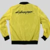 Cyberpunk 2077 Bomber Yellow Jacket back