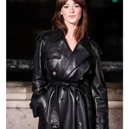 Daisy Edgar-Jones Leather Coat