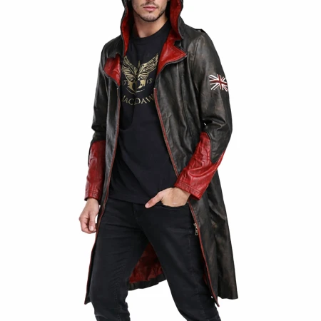 Dante Devil May Cry Black Leather Long Coat side pose