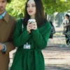 Dove Cameron 56 Days green coat
