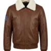 Dragon Ball Goku Brown Leather Jacket front