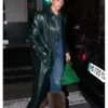 Dua Lipa 2026 Green Leather Coat for sale