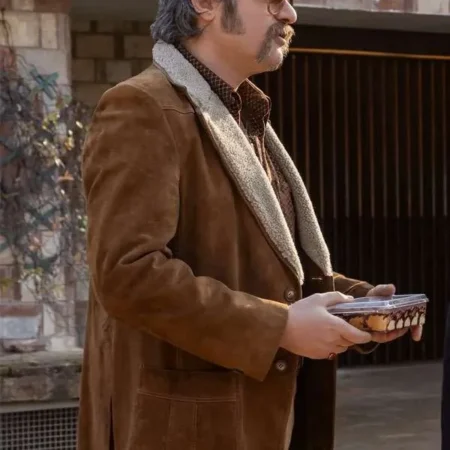 Edoardo Pesce The Big Fake Shearling Brown Suede Leather Blazer