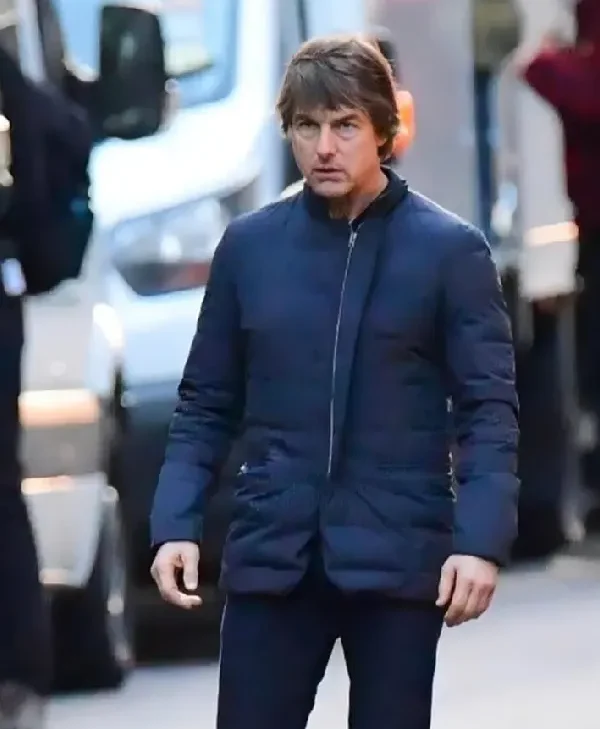 Ethan Hunt Mission Impossible 8 Blue Puffer Jacket
