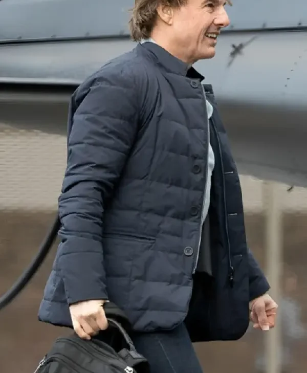 Ethan Hunt Mission Impossible 8 Blue Puffer Jacket for sale