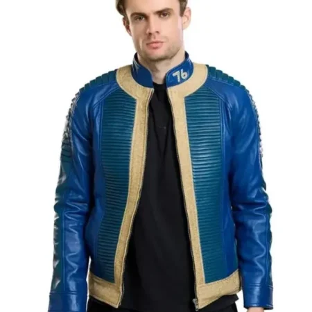 Fallout Vault Dweller Blue Leather Jacket