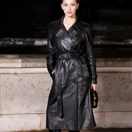Fashion Week Black Leather Coat