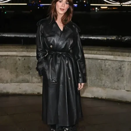 Fashion Week Black Leather Coat for sale