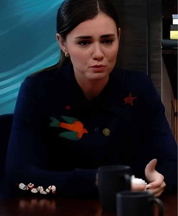 General Hospital Braedyn Bruner Navy Cardigan