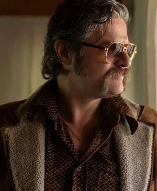 Get Edoardo Pesce The Big Fake Shearling Brown Suede Leather Blazer