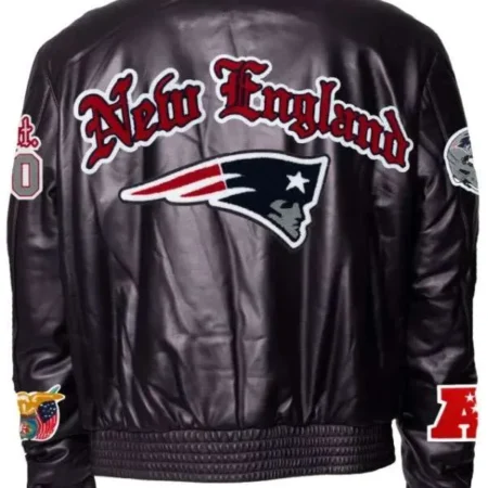 Get New England Patriots Black Leather Jacket