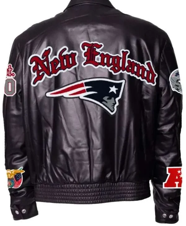 Get New England Patriots Black Leather Jacket