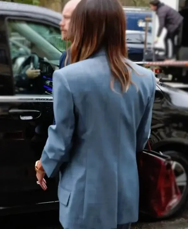 Get Paris Fashion Week Victoria Beckham Blue Blazer