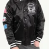 Good Morning America Michael Strahan Black Varsity Jacket front