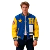 H Star Letterman blue and yellow varsity jacket