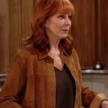 Happy’s Place S2 Reba McEntire Brown Suede Shirt