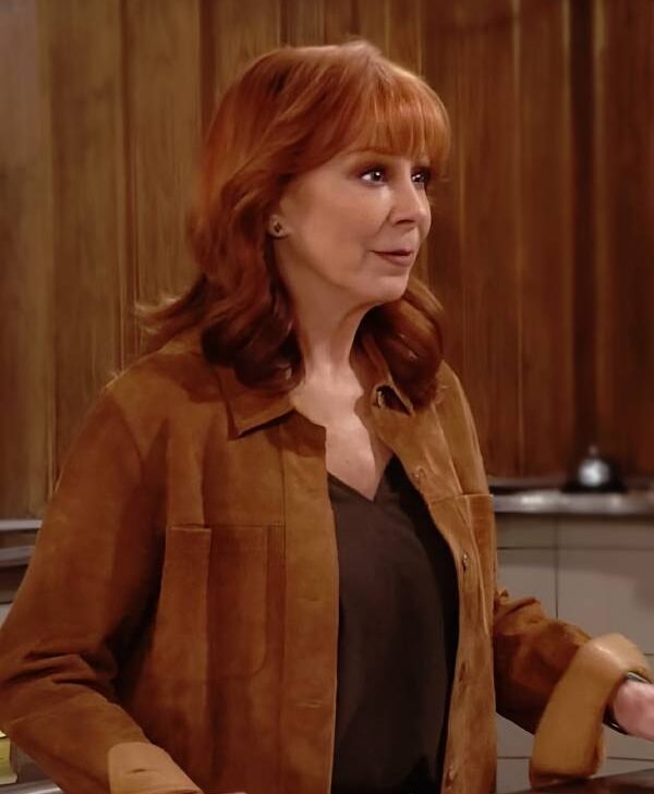 Happy’s Place S2 Reba McEntire Brown Suede Shirt