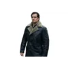 Highlander Henry Cavill Shearling Leather Long Coat front
