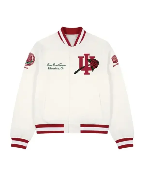 Indiana Hoosiers 2026 Rose Bowl White Varsity Jacket