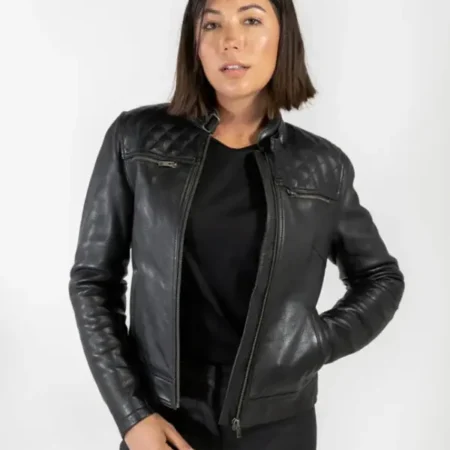 Isla Womens Leather Motorcycle Jacket
