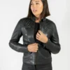 Isla Womens Leather Motorcycle Jacket for sale